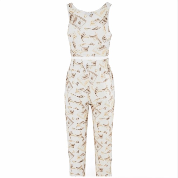 Beige Dollar Print Pajama Set - Picture 2 of 4